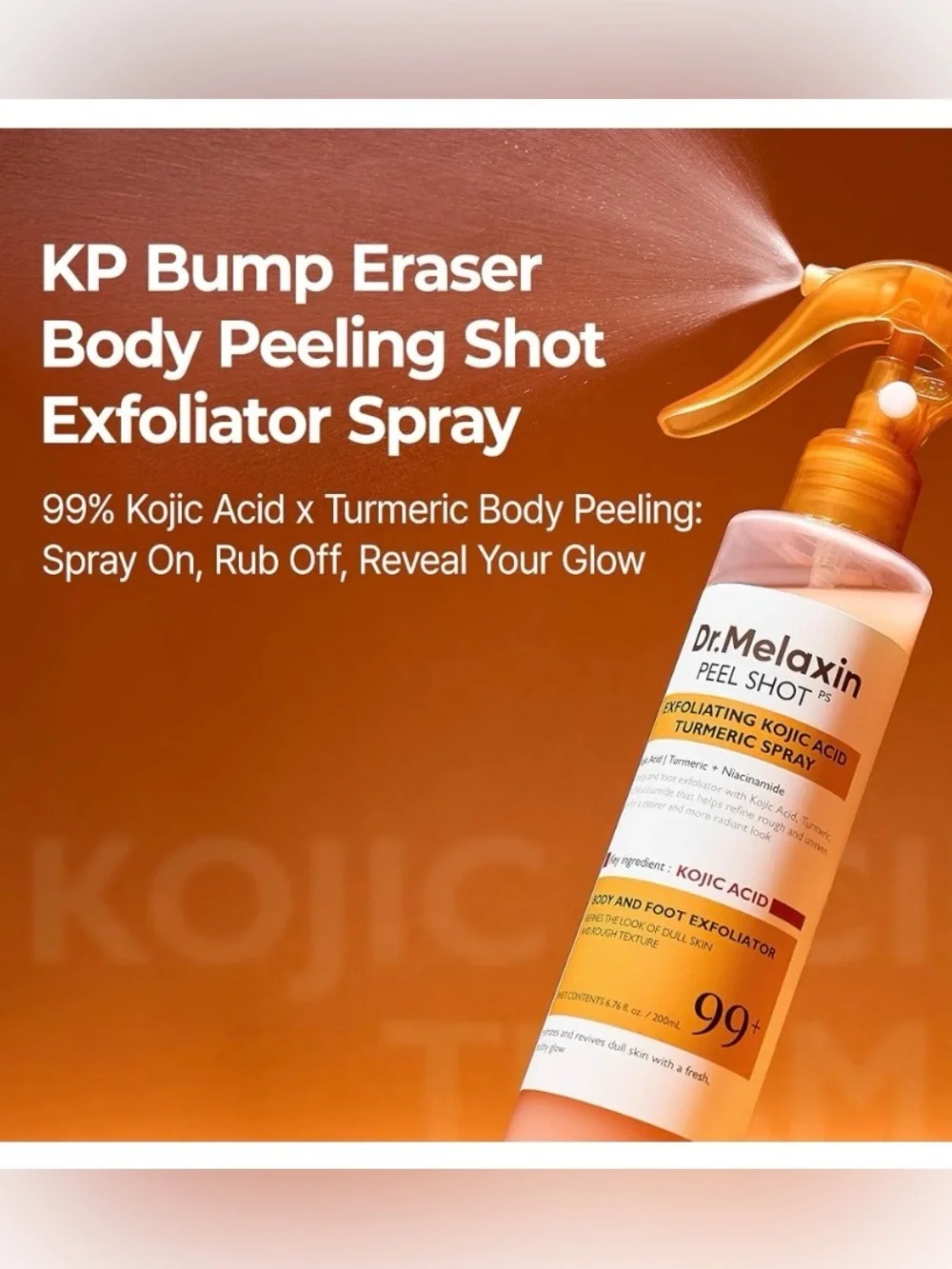 Dr. Melaxin Peel Shot Exfoliating Kojic Acid Turmeric Spray.  200ml  NEW